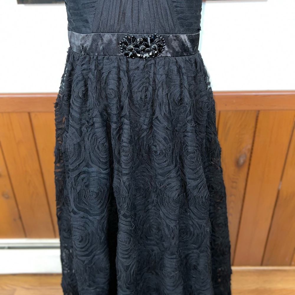 Beautiful Adrianna Papell Pleat Bodice Rosette Gown! - Picture 6 of 7